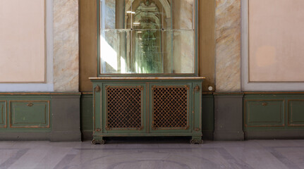 Antique Vintage mirror of railroad station