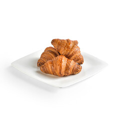 Croissant in American style. Unlike French style one, the bread is crumbly and its crust is crunchy. It is also a needed food for breakfast with jam, coffee. In other country, it can be a quick snack