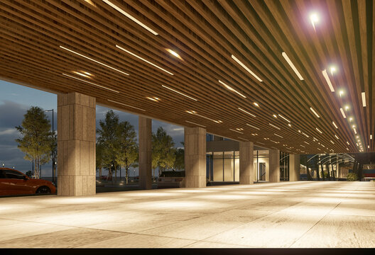 3d render of auto park space