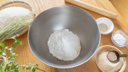 白米と米粉｜米粉で生地(パン・ピザ等)を作るイメージ