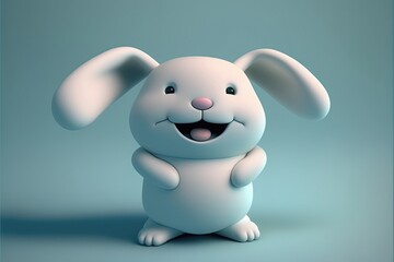 Generative AI Cute 3D Cartoon rabbit character