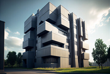 white modern contemporary design building real estate