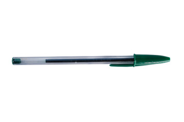 Classic green ballpoint pen. 