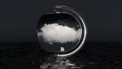 cloud in Crystal Ball, 3d render