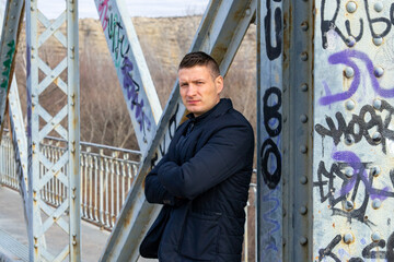 young handsome model posing in arganda del rey madrid