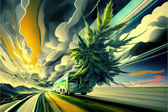 Marijuana Futurism Art-AI Generated