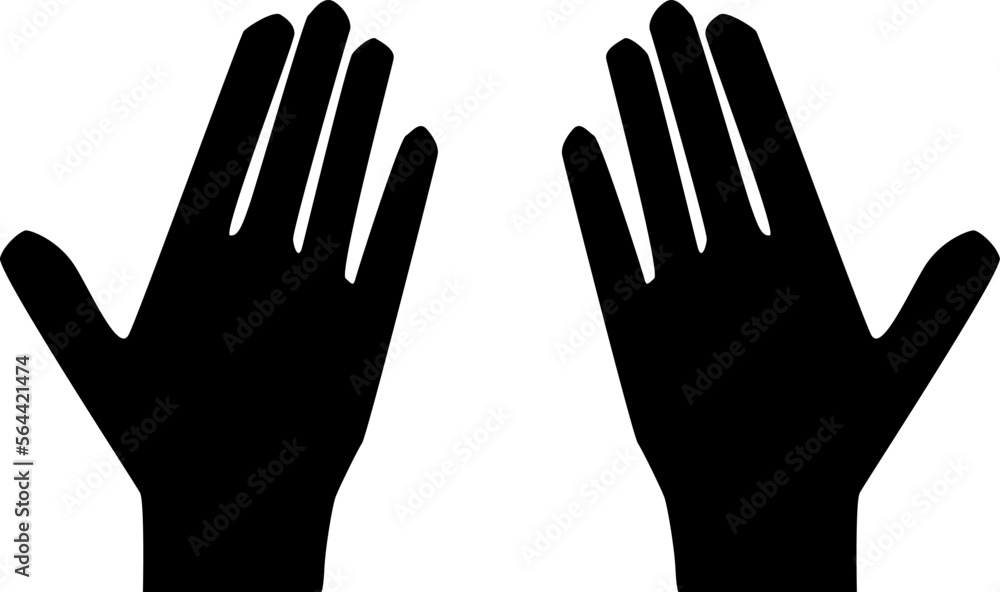 Poster stylized simple left and right hands icon. vector image.
