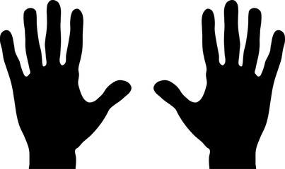 Realistic Hand with Wrist Silhouette Icons. Vector Image.