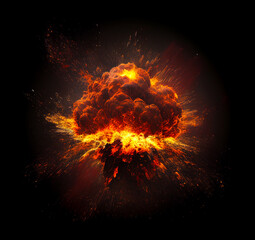 Fiery Explosion Blowing Up - Generative AI.