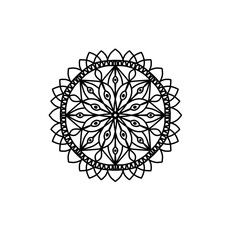 Circular pattern in mandala shape for Henna, Mehndi, tattoo, decoration. Decorative ornament in ethnic oriental style. Coloring book page.