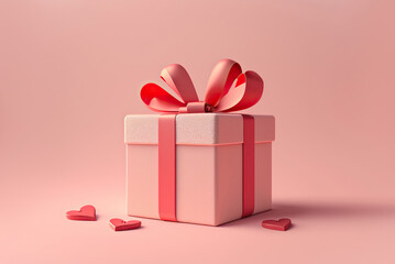 red gift box with ribbon,pink box with ribbon