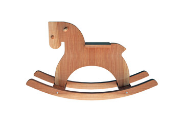 wooden rocking horse isolated on white - 564423410
