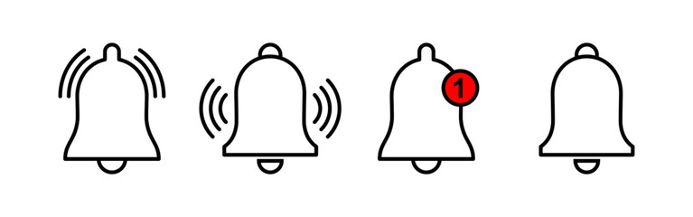 Bell Icon vector for web and mobile app. Notification sign and symbol for web site design