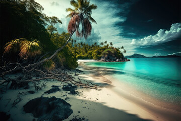 Fototapeta na wymiar Tropical Beach (Generative AI) 