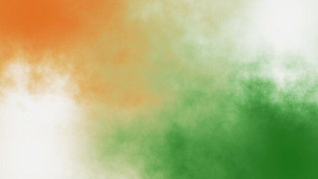 Indian flag 26 January abstract grunge texture, watercolour splashes motion background. Seamless loop video animation. 4K footage 3840x2160