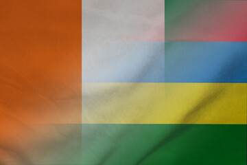 Ivory Coast and Mauritius political flag international relations MUS CIV