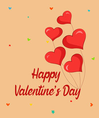 heart balloons valentine's day card