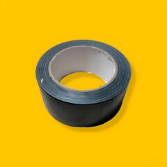 roll of tape on yellow background 