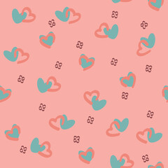 seamless love pattern on the pink background