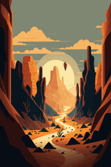 landscape view grand canyon Monument Valley, Arizona - obrazy, fototapety, plakaty