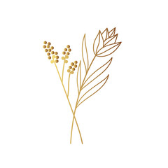 Gold flower line art 