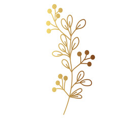Gold flower line art 