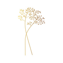 Gold flower line art 