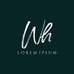 Letter WH luxury logo design vector