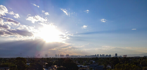 sunset over the city