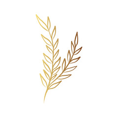 Gold flower line art 