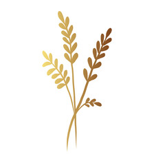 Gold flower line art 