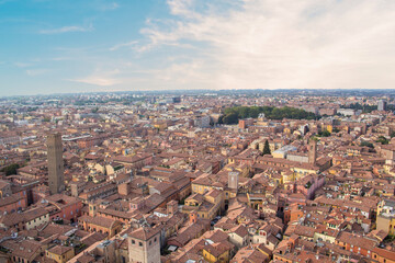 Beautiful view of the center of Bologna, Italy