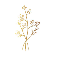 Gold flower line art 