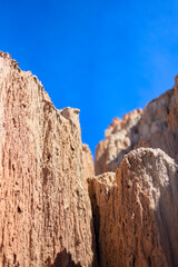 cathedral gorge and a blue sky