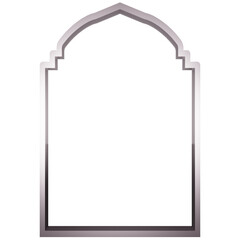 3D rendering of mosque window, elements for muslim holidays. Realistic minimal style. 