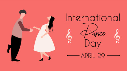 International Dance Day poster with man and woman dancing