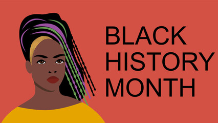 Black History Month poster with African-American woman's portrait