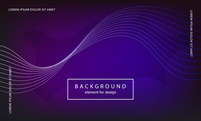 Abstract background. Wave element for design poster. Digital frequency track equalizer. Stylized line art. Colorful shiny wave lines created using blend tool. Curved wavy line smooth stripe. Vector.