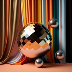 Background with disco ball  | Generative AI