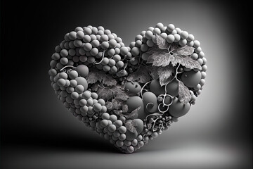Greyscale Heart Illustration - Series - Valentines Day Idea