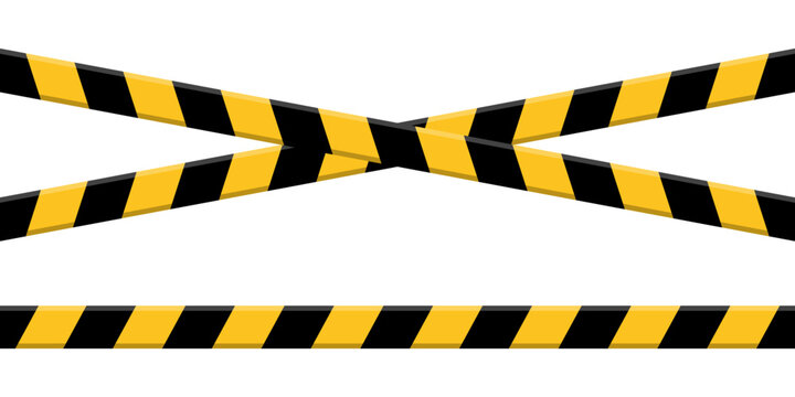 Set of danger caution stripes.Vector Illustration 