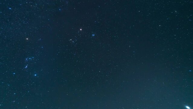 Orion Winter Triangle Starry sky time lapse