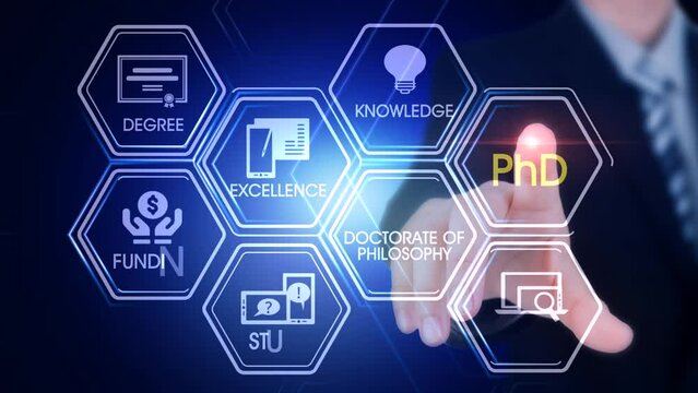 Phd Hexagonal Touch Screen Concept Hexagonal virtual Touch Screen Concept with man touching screen with finger and light streak