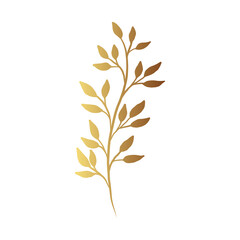 Gold flower line art 