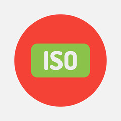 Iso icon in flat style about camera, use for website mobile app presentation