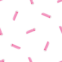 Pink gum sticks pattern seamless background texture repeat wallpaper geometric vector