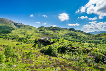 Fototapeta na wymiar Glenfinnan Railway Viaduct in Scotland