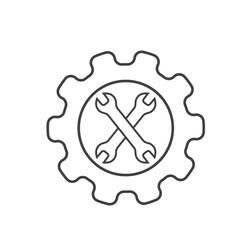 wrench crossed gear line icon vector element design template