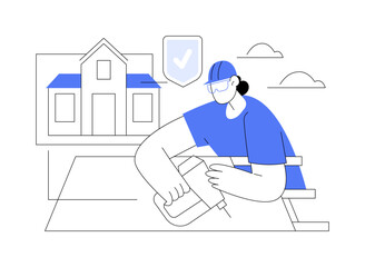 Roofing services abstract concept vector illustration.