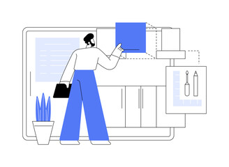 Custom made kitchens abstract concept vector illustration.